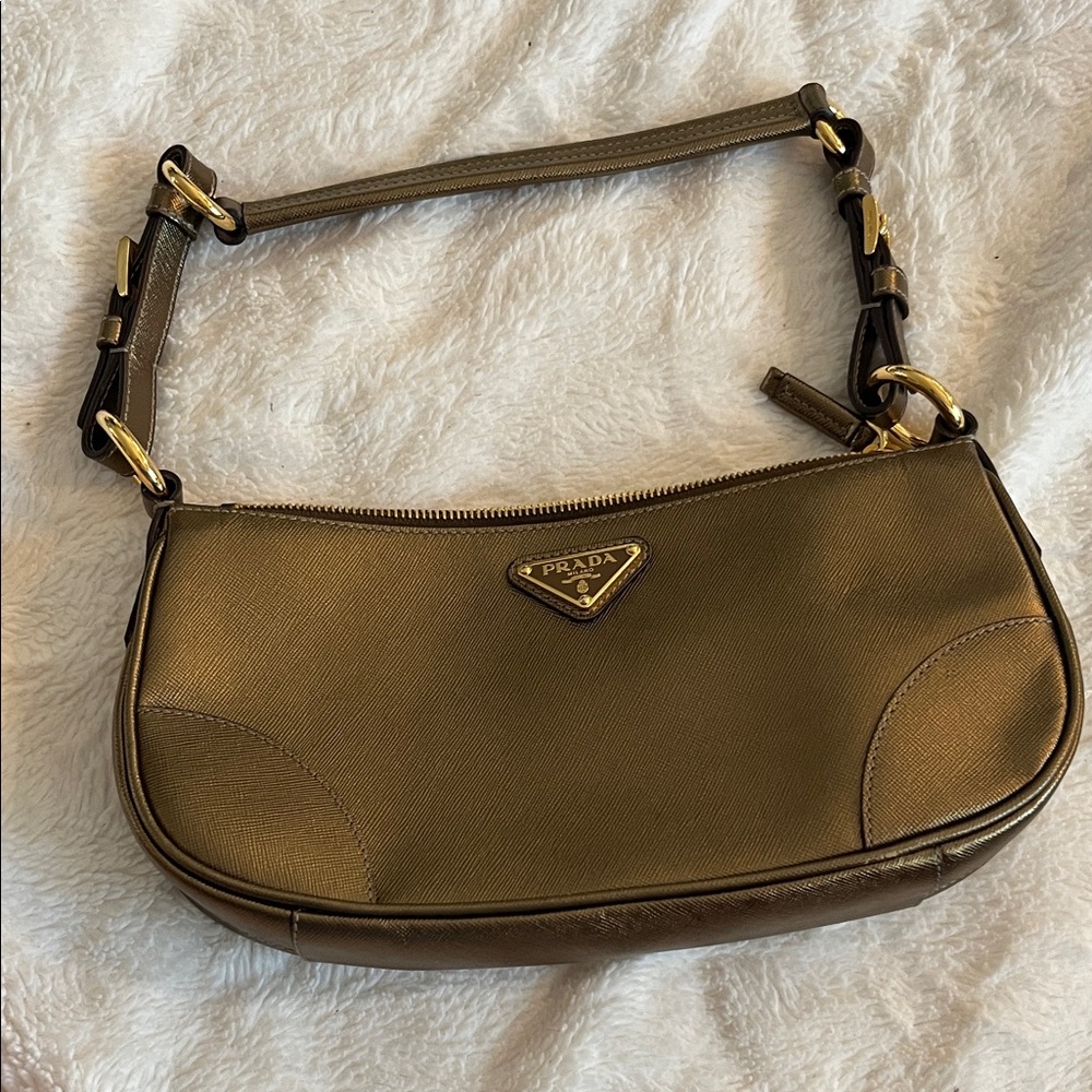 Prada Gold-Tone Shoulder Bag